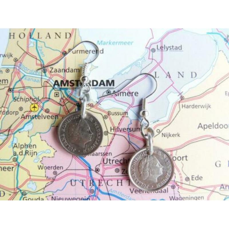 Oorbellen dubbeltje 1970 - 1971 - 1972 - 1973 - 1974 - 1975