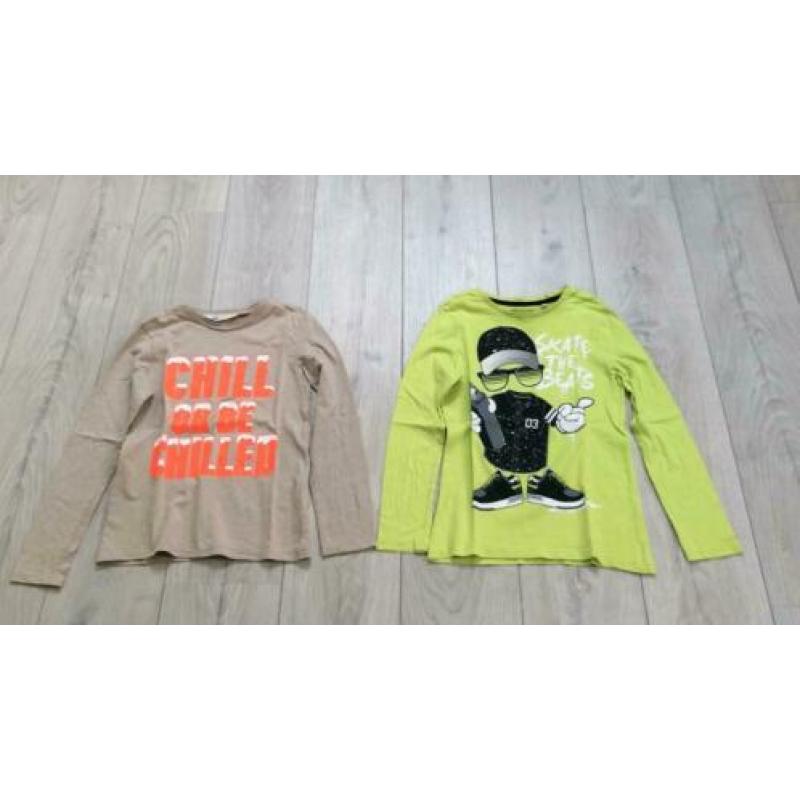 6 stoere jongens t-shirts maat 134/140