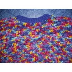 Te koop 100% wol blauw + veel kleuren vest, handmade: M