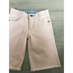 BOR'Z bermuda jeans broek NIEUW zacht roze mt 122 / 128 D5