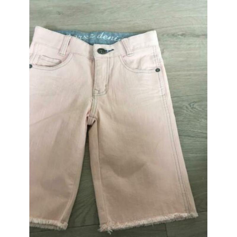 BOR'Z bermuda jeans broek NIEUW zacht roze mt 122 / 128 D5