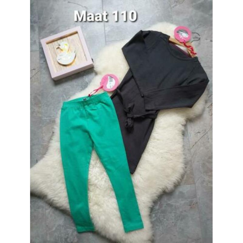 Maat 110 NIEUWE Meisjes Jurk met Legging set BIRDS By D-RAK