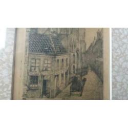 ets Breda onze lieve vrouwetoren gesigneerd A. P. Bosch