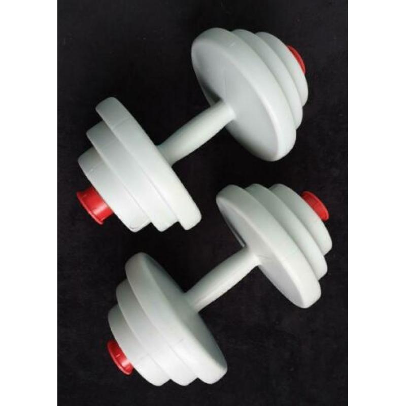Halters. Dumbbells. Therapie. Fitness. Decoratie. Spaarpot.
