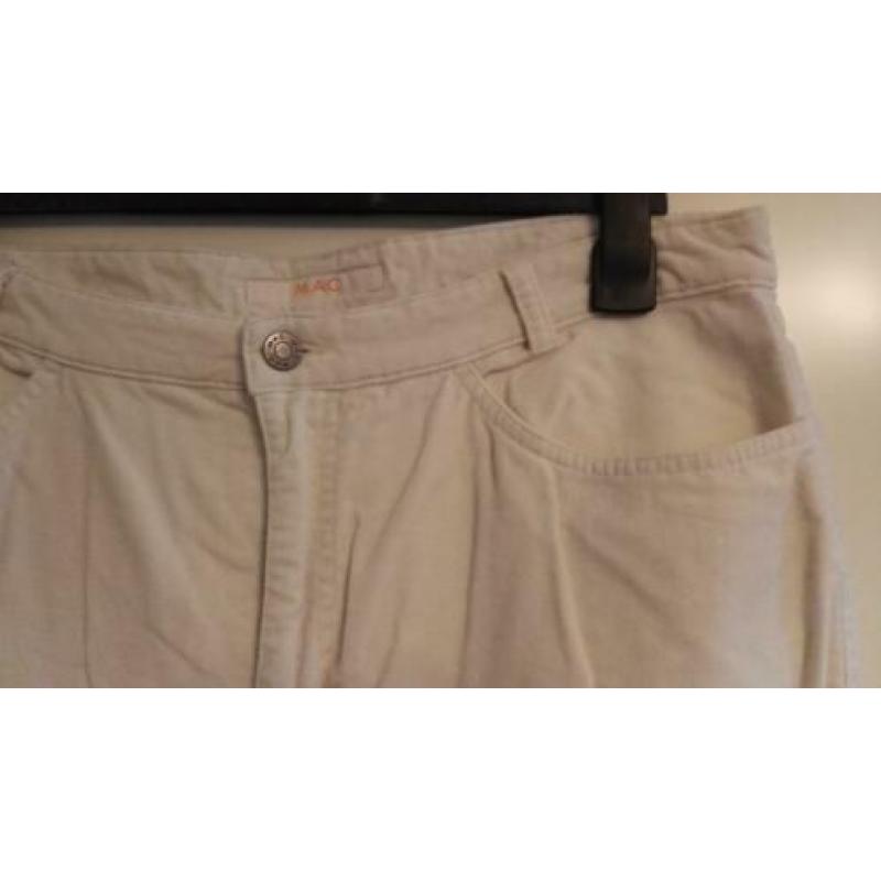 Wit fluweel lange broek MAC jeans mt 44 ZGAN katoen elastane
