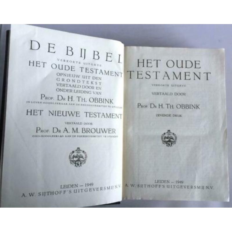Obbink en Brouwer 1949 Bijbel OT+NT (Jahwe)