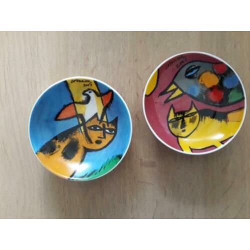 2 Corneille schoteltjes 2001 schaaltjes Nieuw GOED DOEL