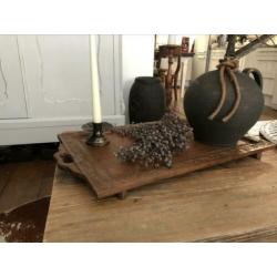 Mooi bewerkt houten dienblad
