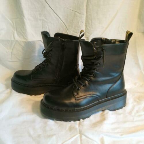 Stoere zwarte hoge veterschoenen. Visions. Mt 39