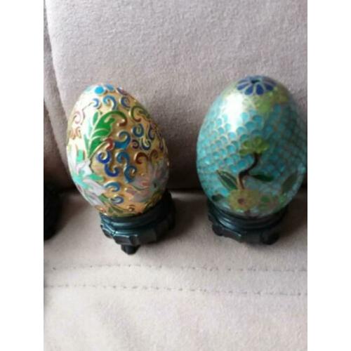 Mooie Chinese cloisonne eieren