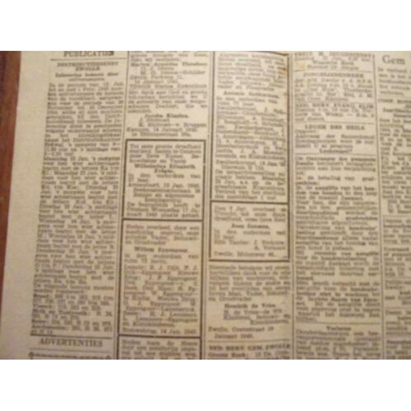 2x WO II. Prov. Overijsselsche en Zwolsche Courant 20. Jan.