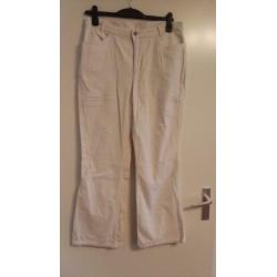 Wit fluweel lange broek MAC jeans mt 44 ZGAN katoen elastane
