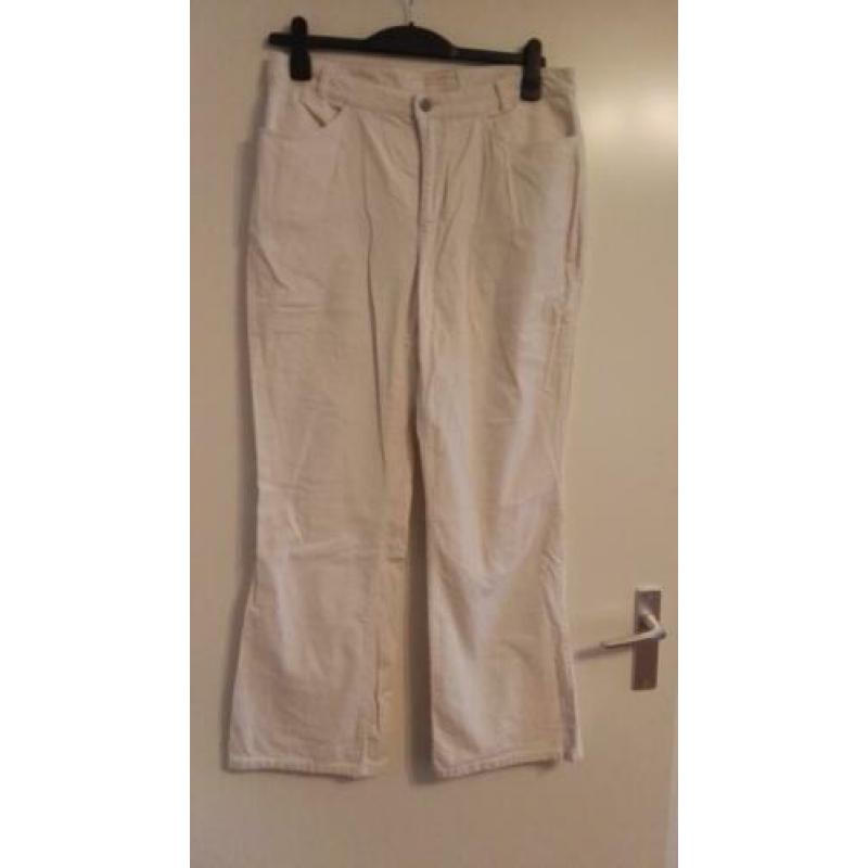 Wit fluweel lange broek MAC jeans mt 44 ZGAN katoen elastane