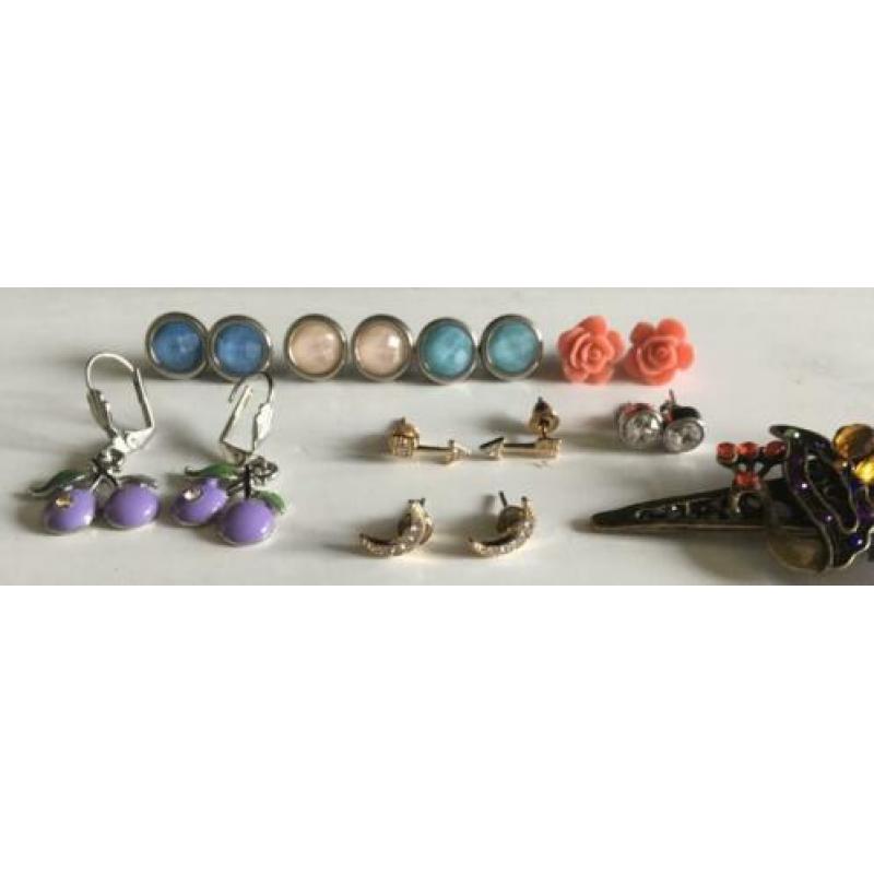 Leuke set oorknopjes en haarklem