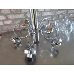Vintage Mazzega Murano hanglamp Italy 1970s chroom 5 bollen