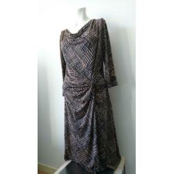 ANNA FIELD Geweldige Bruin/Zwart Gestreepte Jurk 38-40 M