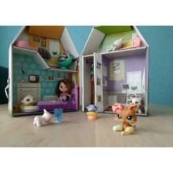 Lps speelgoed, littlest pet shop diertjes met huis