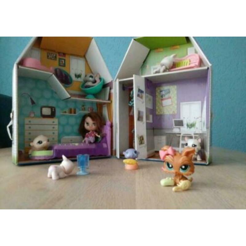 Lps speelgoed, littlest pet shop diertjes met huis