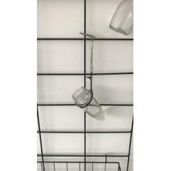 rek zwart H80 B50 3kleinen vaarsen en 2 hang bakjes +vlinder