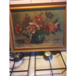 Bloemen schilderij 2 stuks