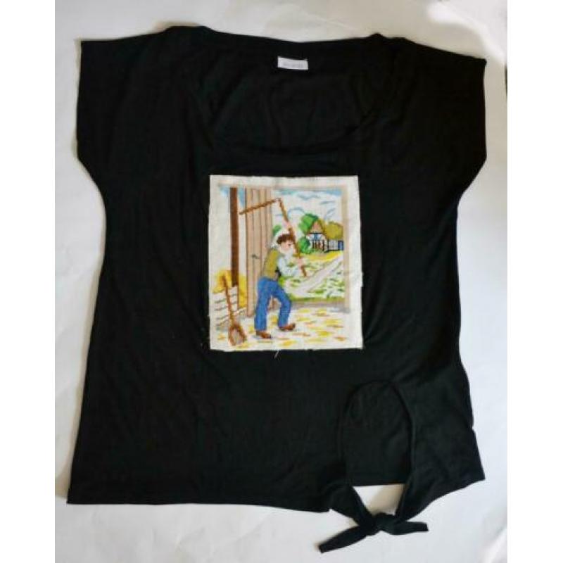 Vintage ha dgemaakt t shirt NIEUW! EEN MAAT