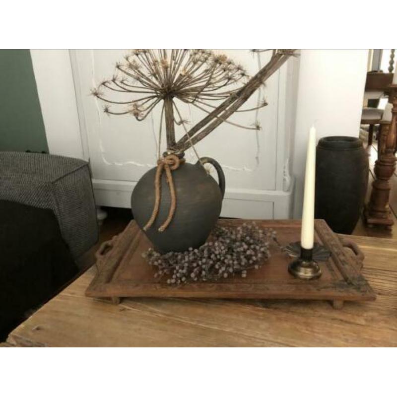 Mooi bewerkt houten dienblad