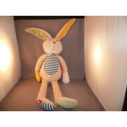 sigikid konijn 65 cm gestrekt creme/lichtbruin velours met