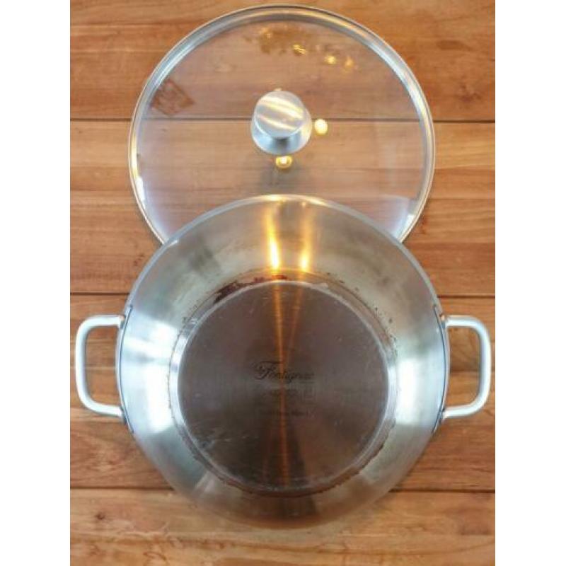 Fontignac wok met glasdeksel 34 cm. Z.g.a.n.