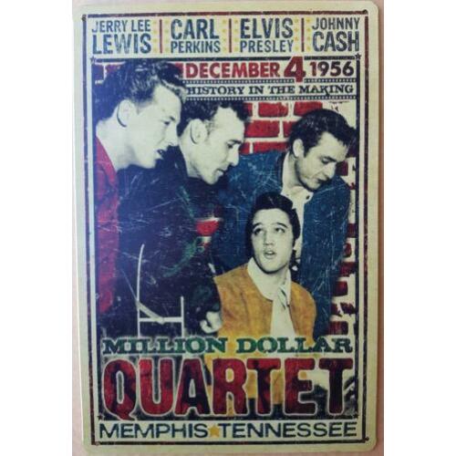 Million dollar quartet reclamebord wandbord van metaal 3020