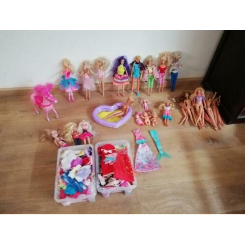 Barbie poppen / paard / kleertjes