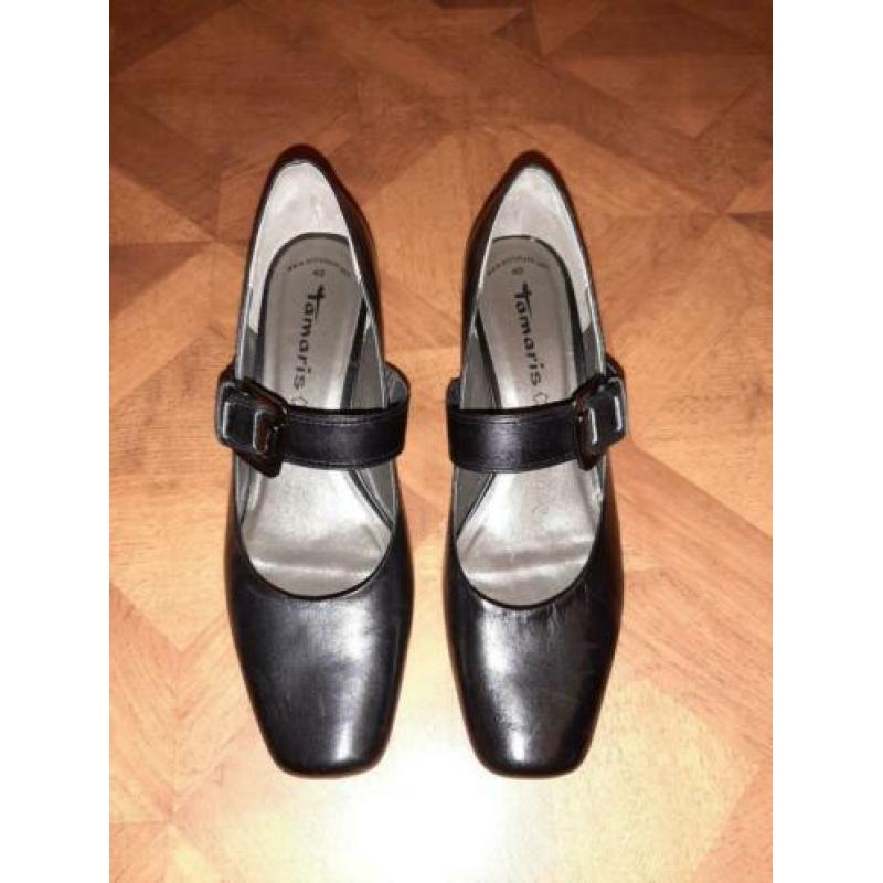 Tamaris leren schoenen pumps maat 40 zwart Nieuw