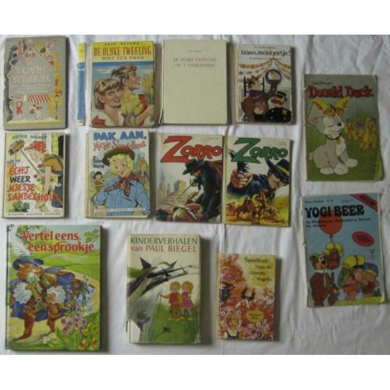 Pakket oude kinderboeken: Swiebertje Zorro Olijke tweeling