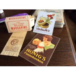 Vier oude reclame items