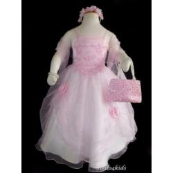 146-152 roze bruidsmeisjesjurk feestjurk kinderbruidskleding