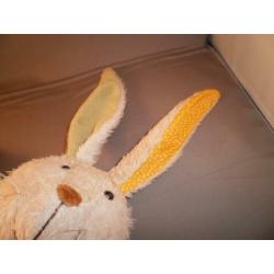 sigikid konijn 65 cm gestrekt creme/lichtbruin velours met