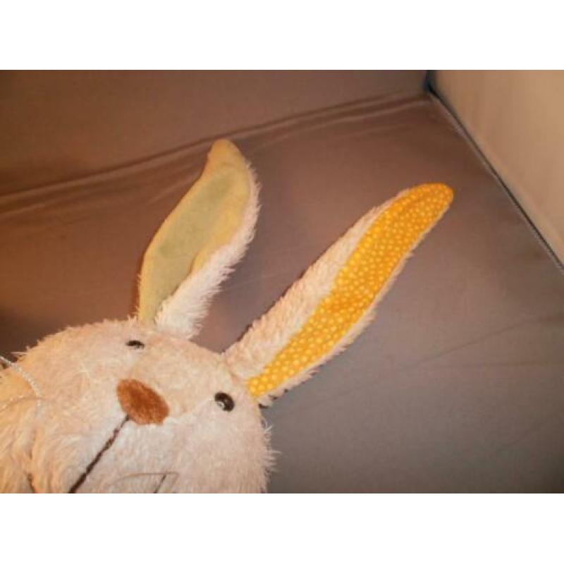 sigikid konijn 65 cm gestrekt creme/lichtbruin velours met