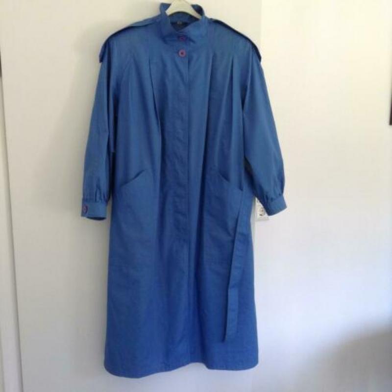 vintage (regen)jas met schoudervulling+epauletten, jaren 80