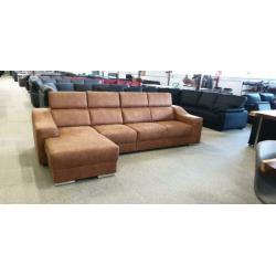 &342 cognac bruin stof loungebank