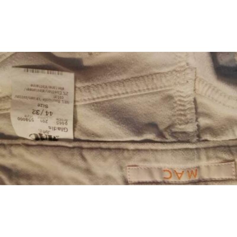 Wit fluweel lange broek MAC jeans mt 44 ZGAN katoen elastane