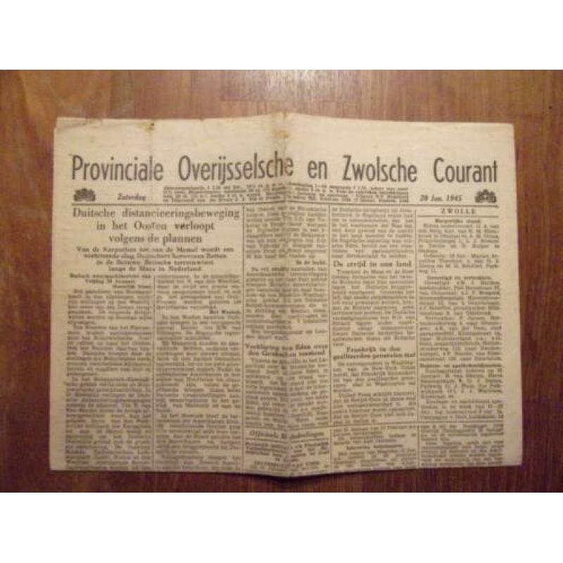 2x WO II. Prov. Overijsselsche en Zwolsche Courant 20. Jan.
