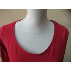 Pescara nieuw rood basic shirt met lange mouw maat L