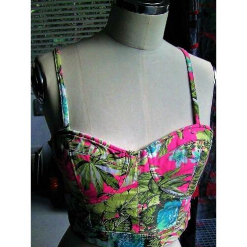Madonna 50s vintage retro pin-up top bustier blouse mt M-L