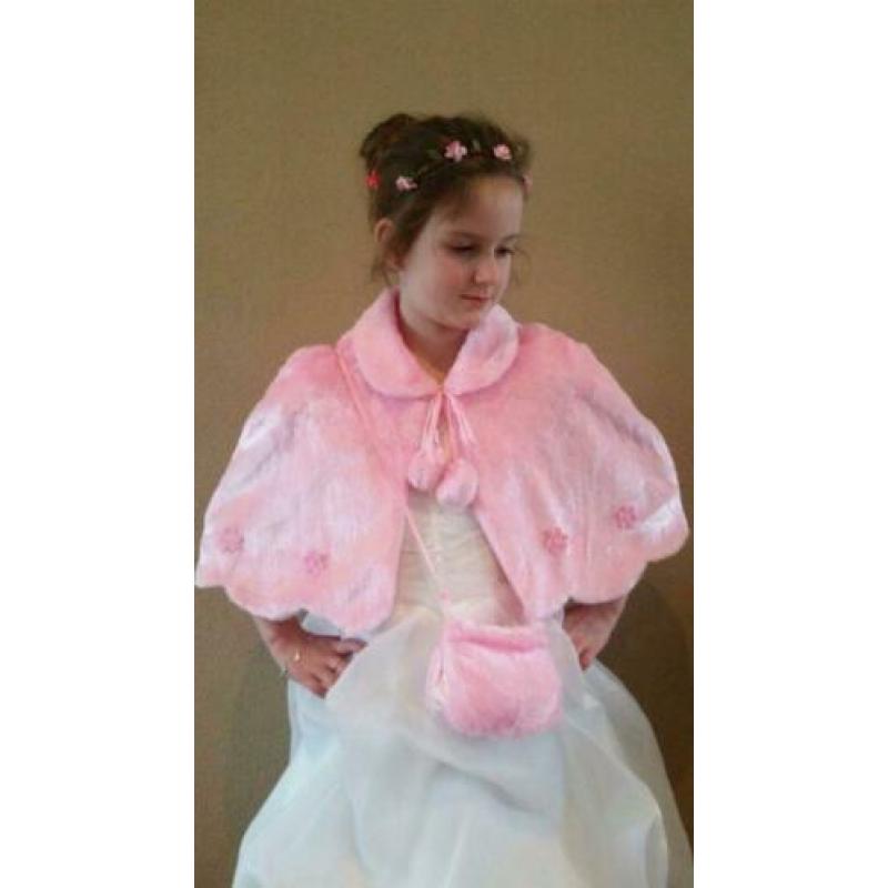 146-152 roze bruidsmeisjesjurk feestjurk kinderbruidskleding