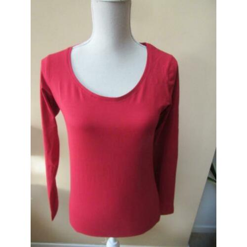 Pescara nieuw rood basic shirt met lange mouw maat L