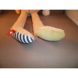 sigikid konijn 65 cm gestrekt creme/lichtbruin velours met