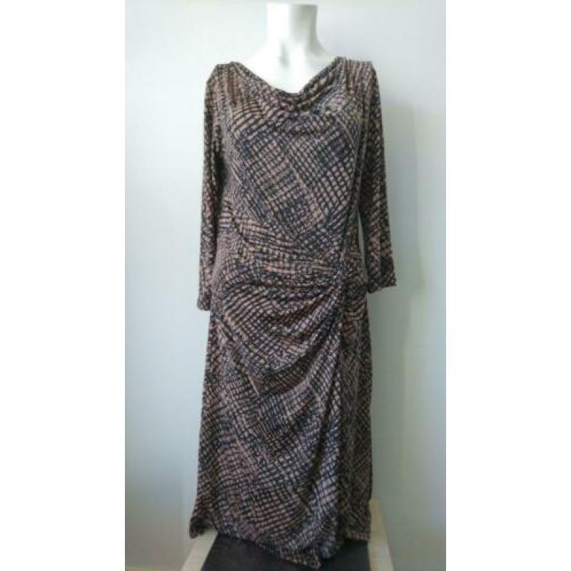 ANNA FIELD Geweldige Bruin/Zwart Gestreepte Jurk 38-40 M