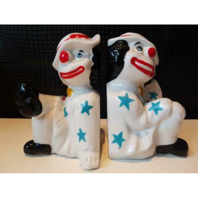 Set boekensteunders beeldjes clown 15cm !
