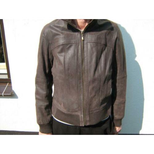 dames zomerjas bruin leer leren maat xl jas jack gevoerd