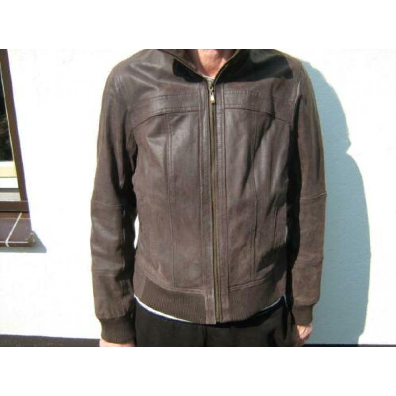 dames zomerjas bruin leer leren maat xl jas jack gevoerd