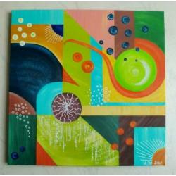 Vrolijke nieuwe & handgeschilderde acrylschilderijen